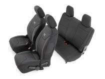 Jeep Neoprene Seat Cover Set Black 13-18 Wrangler JK 2 Door Rough Country