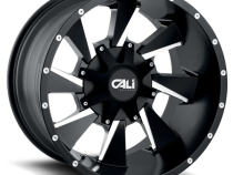 Cast Aluminum Wheels Distorted 9106 SB 24x12 Milled Spokes Satin Black 6 On 135/6 On139.7 Bolt Pattern -44 Offset Cali Offroad Wheels