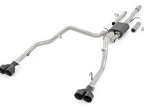 Dual Cat-Back Exhaust System w/Black Tips 19-20 Silverado 1500 5.3 Liter Rough Country