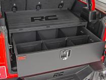 Jeep Metal Storage Box w/Slide Out Lockable Drawer 18-21 Jeep Wrangler JL Rough Country