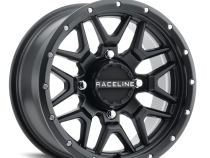 Aluminum Wheels 14x7 Krank Simulated Beadlock UTV A94B Satin Black 10 Offset 4 on 110 Bolt Pattern Raceline