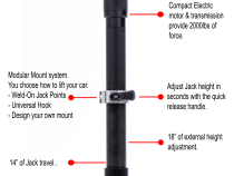Electric ATV/UTV Jack Assembly 2,000 Lb Capacity DeWalt Battery Powered AGM Products