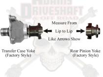 JL Rear 1310 Solid CV Driveshaft 4 Door (Sport - Sahara) Pinion Yoke Style Adams Driveshaft