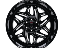 Euphoria AT1914 Black Milled 22X12 5-127 -44MM 78.1MM Off Road Wheels American Truxx