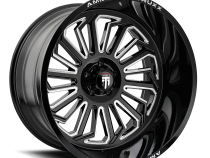 Butcher AT1916 Gloss Black Milled 24X14 5-127 -76MM 71.6MM Off Road Wheels American Truxx