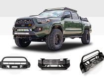 16-Up Tacoma Stealth Bumper 32 Inch LED Bar Combo Beam Bumper Light Bar-Blue-Tall 32 Inch Combo Beam with Relocation Mounts Bumper Light Bar Switch No Winch No D-Ring Cali Raised LED