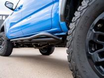 Trail Edition Rock Sliders Fits 24-Present Toyota Tacoma - Double Cab Long Bed/Kick Out/Powdercoat Cali Raised LED