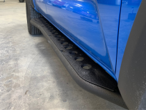 Step Edition Rock Slider For 24-Present Toyota Tacoma/Double Cab Long Bed W/ Kick Out/Yes (Powdercoat)/Raw Steel Cali Raised LED