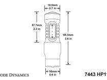 7443 LED Bulb HP11 LED Amber Single Diode Dynamics