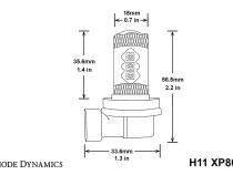 H11 XP80 LED Cool White Pair Diode Dynamics
