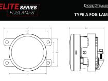 Elite Series Fog Lamps for 2007-2012 Nissan Sentra Pair Yellow 3000K Diode Dynamics