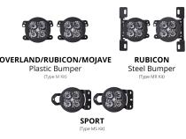 SS3 LED Fog Light Kit for 2020-2021 Jeep Gladiator White SAE Fog Sport w/ Backlight Type M Bracket Kit Diode Dynamics