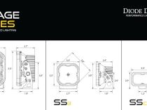Stage Series Ditch Light Kit for 2017-2022 Ford Super Duty, SS3 Pro Yellow Combo Diode Dynamics