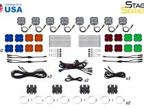 Stage Series SXS Rock Light Installer Kit, RGBW M8 w/Controller (8-pack)