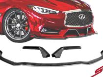 Infiniti Q60 Front Splitter &amp;amp; Winglets Matte Black For 17-21 Infiniti Q60 Stillen