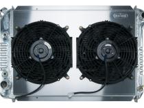 1987-1993 Ford Mustang Cobra Aluminum Radiator Auto Transmission Dual 12 Inch Fans Cold Case Radiators