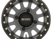 Aluminum Wheels 15x7 MR401 Beadlock UTV Bolt Pattern 5 On 114.3 Offset 38 Lip Size 0.79 Titanium GY Matte Black Ring Method