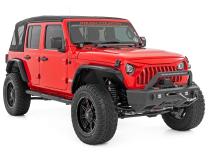 Oval Nerf Steps 4 Door Black Jeep Wrangler Unlimited 4WD (2018-2026) Rough Country