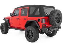 Oval Nerf Steps 4 Door Black Jeep Wrangler Unlimited 4WD (2018-2026) Rough Country