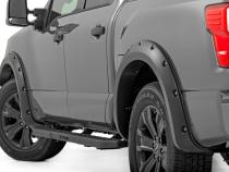 Pocket Fender Flares Crew Cab W/O Emblem Gloss Black Nissan Titan (17-24) Rough Country