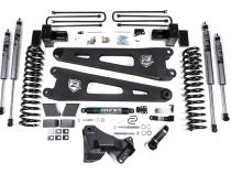 17-19 Ford F-250/350 Super Duty 4 Inch Radius Arm Lift Kit 2 Inch Rear Block Gas 3 Leaf Main Fox Adventure Shocks Adventure Series Shocks Zone Offroad