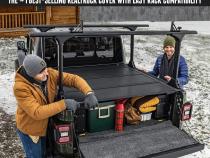 BAKFlip MX4 TS Hard Folding Truck Bed Cover 2007-2021 Toyota Tundra 5 Foot 6 Inch Bed with Deck Rail System without Trail Special Edition Storage Boxes BAK