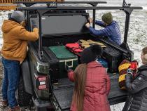 BAKFlip MX4 TS Hard Folding Truck Bed Cover 2007-2021 Toyota Tundra 5 Foot 6 Inch Bed with Deck Rail System without Trail Special Edition Storage Boxes BAK