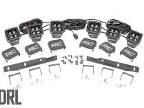 Ford Triple LED Fog Light Kit Black Series w/Amber DRL 17-19 F-150 Raptor Rough Country