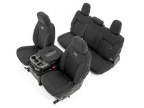 GM Neoprene Seat Covers Front and Rear w/ Back Storage Black 19-21 Chevrolet Silverado 1500 Rough Country