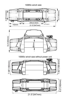 9.5k Standard Series Winch With Synthetic Rope Bulldog Winch