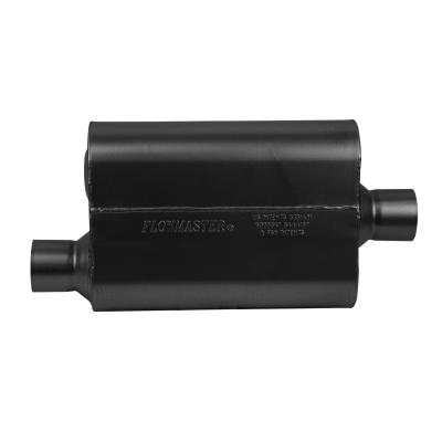Super 44 Series Chambered Muffler Super 44 Series Stainless Steel 2.50 Offset In 2.50 Center Out Aggressive Sound Flowmaster