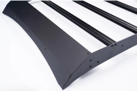 2014-2021 Tundra Crew Max Economy Roof Rack - Rack and 42 in Single Row LED Light Bar - Amber - Tall Cali Raised LED