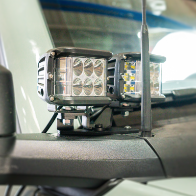 Ditch Light Mount Kit Fits 21-Present Ford Bronco Raptor - (2) 3X2 18W LED Pods/(2) 27W Side Projecting LED Pods Cali Raised LED