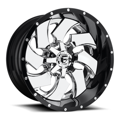 Aluminum Wheels 20X9 Cleaver D240 5 On 139.7/5 On 150 Chrome/Gloss Black Lip 110.1 Bore 20 Offset 8 Spoke Fuel Off Road Wheels
