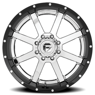 Aluminum Wheels 20X12 Maverick D260 5 On 139.7/5 On 150 Chrome/Gloss Black Lip 110.3 Bore -44 Offset Fuel Off Road Wheels