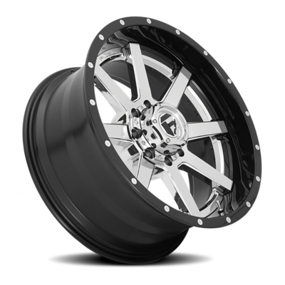 Aluminum Wheels 22X12 Maverick D260 5 On 139.7/5 On 150 Chrome/Gloss Black Lip 110.1 Bore -44 Offset Fuel Off Road Wheels