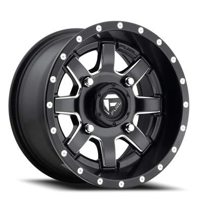 Aluminum Wheels 14X7 Maverick UTV D538 4 On 110 Matte Black Milled 79.4 Bore 13 Offset Fuel Off Road Wheels