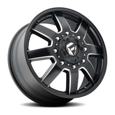 Dually Wheels 17X6.5 Maverick Dually D538 8 On 165.1 Black Milled 125.1 Bore 116 Offset 7 Spoke Front Dually Fuel Off Road Wheels