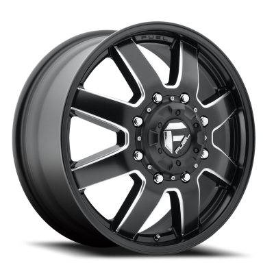 Dually Wheels 22X8.3 Maverick Dually D538 8 On 165.1 Black Milled 117 Bore 105 Offset 7 Spoke Front Dually Fuel Off Road Wheels