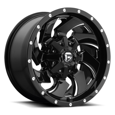 Aluminum Wheels 20X9 Cleaver D574 5 On 114.3/5 On 127 Gloss Black/Milled 78.1 Bore 1 Offset 8 Spoke Fuel Off Road Wheels