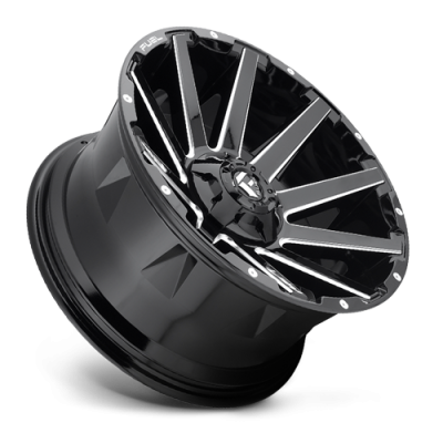 Aluminum Wheels 22X12 Contra D615 5 On 114.3/5 On 127 Gloss Black/Milled 78.1 Bore -44 Offset Multi Spoke Fuel Off Road Wheels