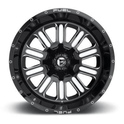 Aluminum Wheels 18X9 Hardline D620 5 On 114.3/5 On 127 Gloss Black/Milled 78.1 Bore 1 Offset Fuel Off Road Wheels