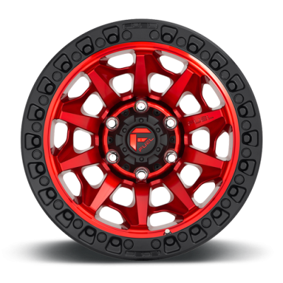 Aluminum Wheels 18X9 Covert D695 5 On 127 Candy Red Black Bead Ring 71.5 Bore 1 Offset Multi Spoke Fuel Off Road Wheels