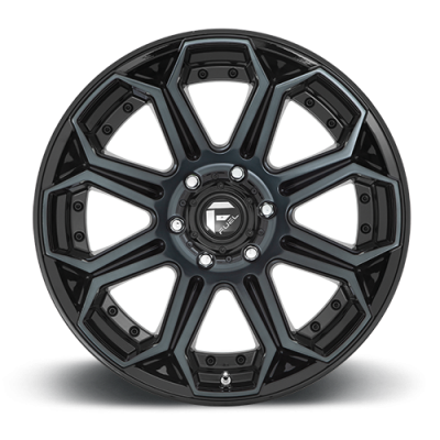 Aluminum Wheels 20X9 Siege D704 5 On 127 Gloss Black Machined Double Dark Tint 71.5 Bore 1 Offset Fuel Off Road Wheels