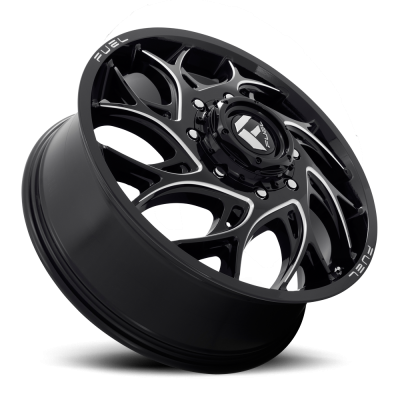Dually Wheels 20X8.25 Runner Dually D741 8 On 165.1 Gloss Black Milled 121.6 Bore 105 Offset 8 Spoke Front Dually Fuel Off Road Wheels