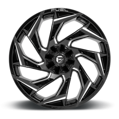Aluminum Wheels 20X9 Reaction D753 5 On 114.3/5 On 127 Gloss Black/Milled 78 Bore 1 Offset Fuel Off Road Wheels