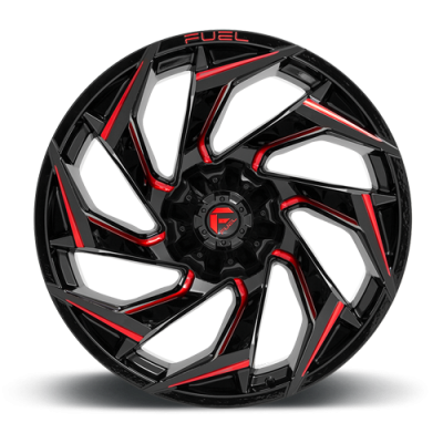 Aluminum Wheels 20X10 Reaction D755 5 On 114.3/5 On 127 Gloss Black Milled Red Tint 78 Bore -18 Offset Fuel Off Road Wheels