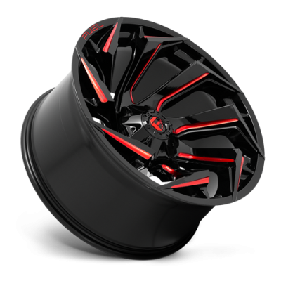 Aluminum Wheels 22X10 Reaction D755 5 On 114.3/5 On 127 Gloss Black Milled Red Tint 78 Bore -18 Offset Fuel Off Road Wheels