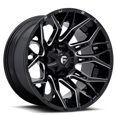 Aluminum Wheels 20X10 Twitch D769 5 On 114.3/5 On 127 Gloss Black/Milled 78 Bore -18 Offset Fuel Off Road Wheels