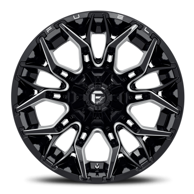 Aluminum Wheels 20X10 Twitch D769 5 On 114.3/5 On 127 Gloss Black/Milled 78 Bore -18 Offset Fuel Off Road Wheels